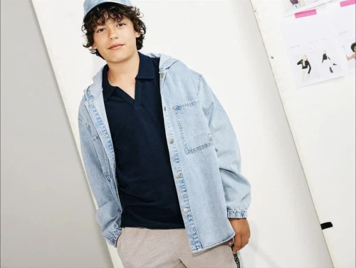 Name It light blue denim hooded denimskjorte